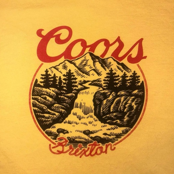 Brixton Yellow Coors Graphic Tee - Size L - Discounted Shipping 💅🏽 - Picture 2 of 4